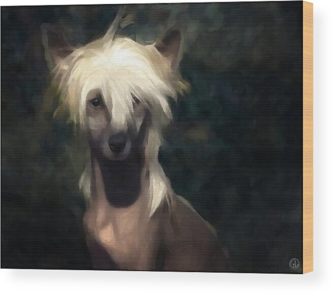 Animal Wood Print featuring the digital art Chinese crested dog by Gun Legler
