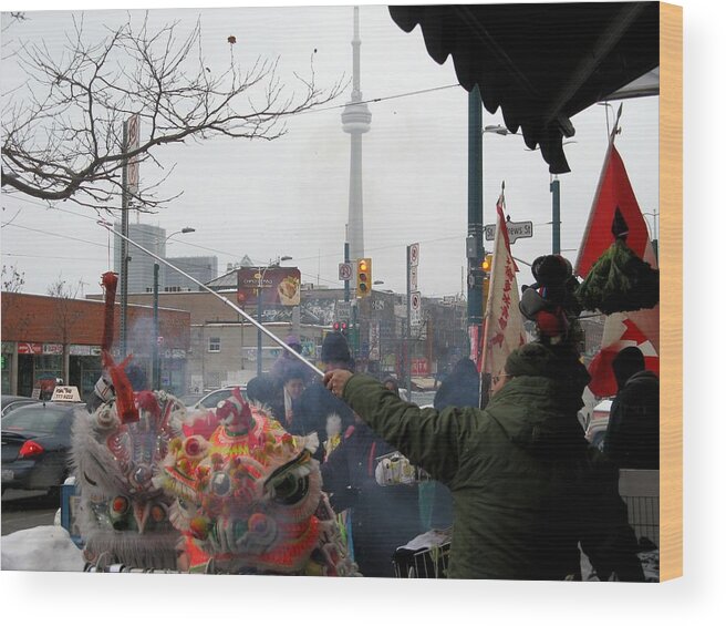 Toronto Wood Print featuring the photograph Chinese New Year in Toronto by Alfred Ng