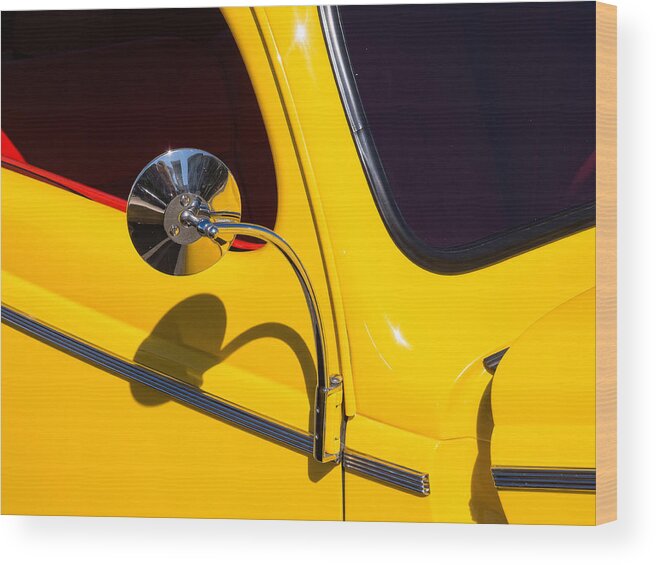 Chevy Wood Print featuring the photograph Chrome Mirrored to Yellow by Gary Karlsen