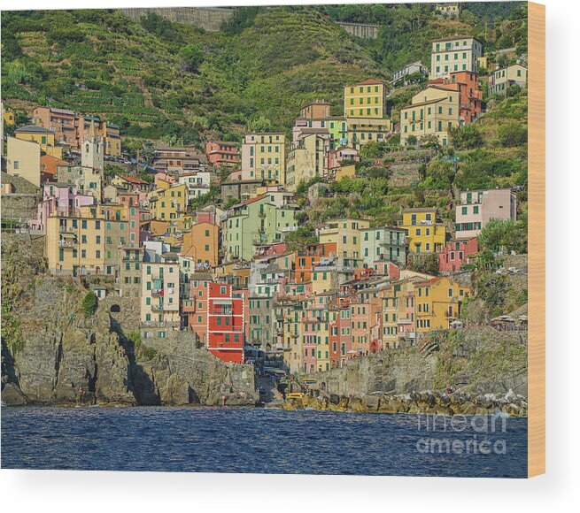 Cinque Terre Wood Print featuring the photograph Cinque Terre, Italy by Maria Rabinky