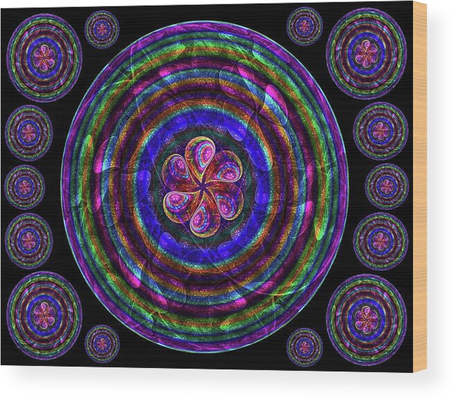 Apophysis Fractal Wood Print featuring the digital art Circle Flower 2 by Angie Tirado