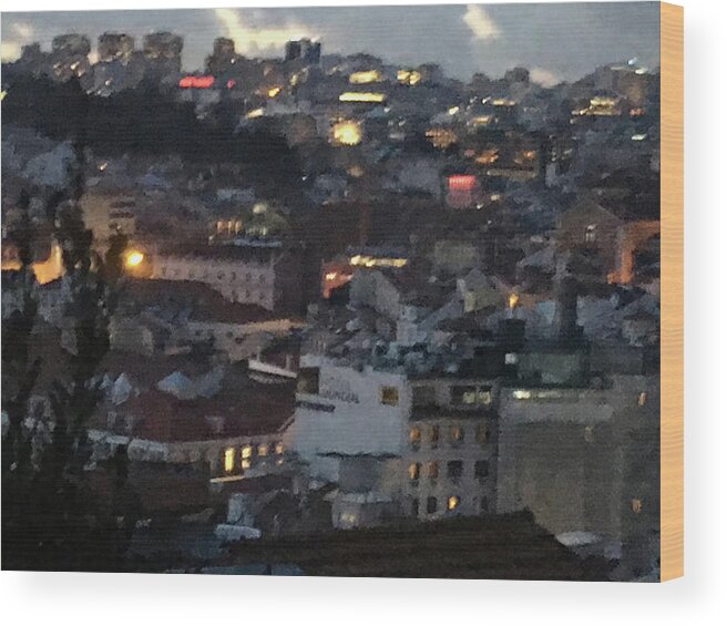 City Wood Print featuring the photograph Cityscape#2 at Dusk by Susan Grunin