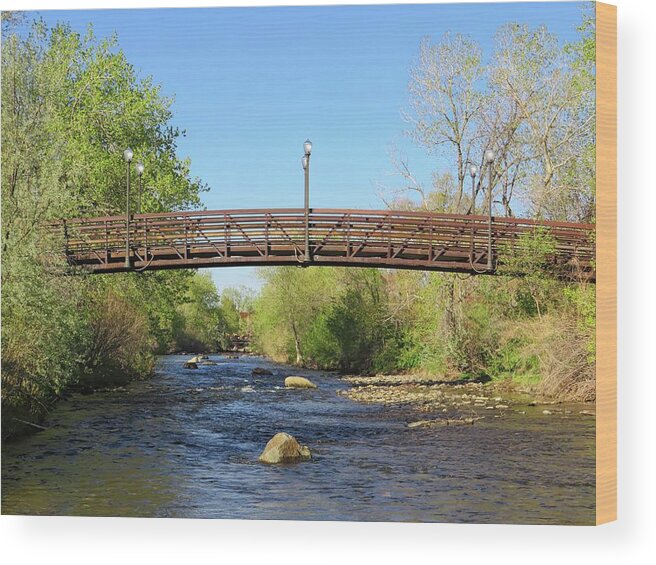 Golden Colorado Wood Print featuring the photograph Clear Creek Bridge by Connor Beekman