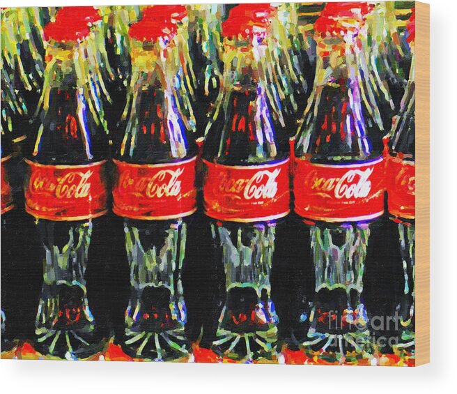 Wingsdomain Wood Print featuring the photograph Coca Cola Coke Bottles by Wingsdomain Art and Photography