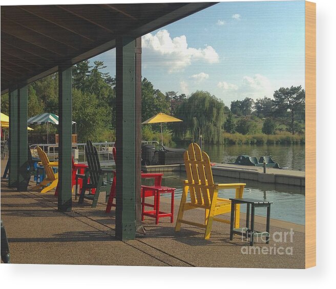 St Louis Wood Print featuring the photograph Colorful Adirondacks Waiting For Sunset by Debbie Fenelon