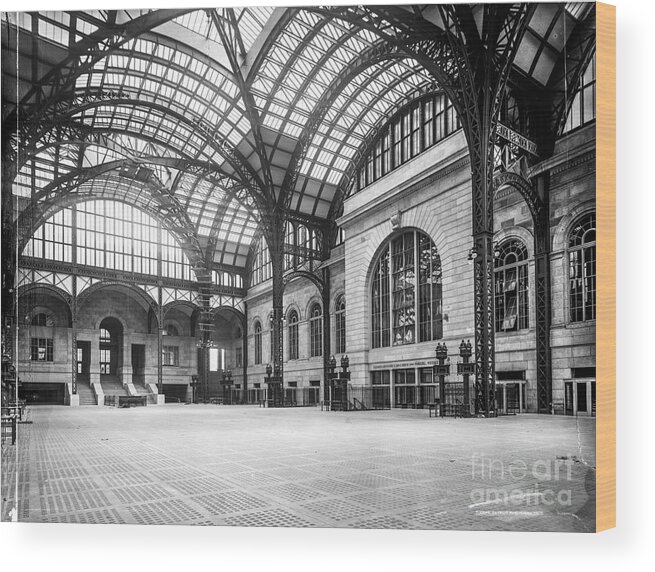 Penn Wood Print featuring the photograph Concourse Pennsylvania Station New York by Russell Brown