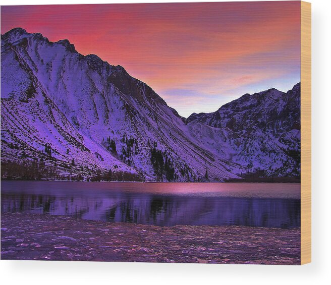 Convict Lake Wood Print featuring the photograph Convict Lake Sunset by Scott McGuire