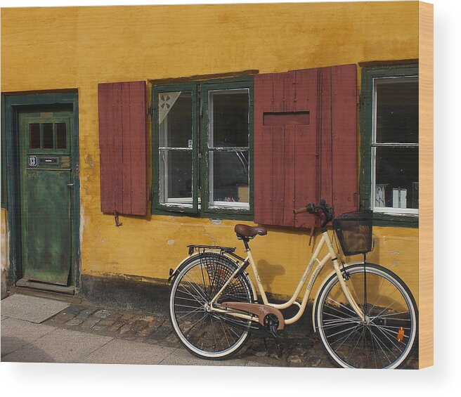 Bike Wood Print featuring the photograph Copenhagen still life by Sabine Meisel