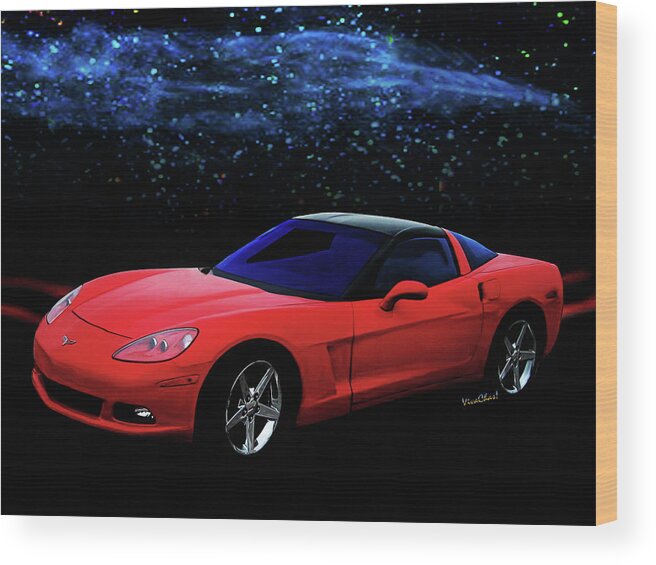 Chevrolet Wood Print featuring the photograph Corvette C-6 2005-2013 by Chas Sinklier