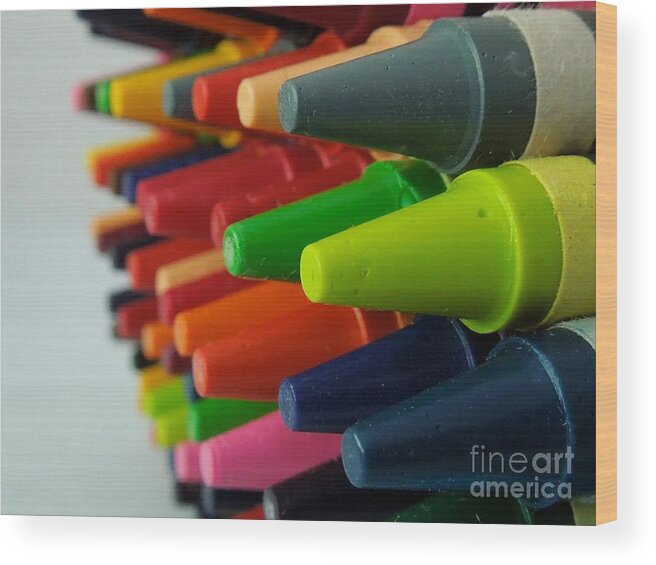 Crayons Wood Print featuring the photograph Crayons by Chad and Stacey Hall