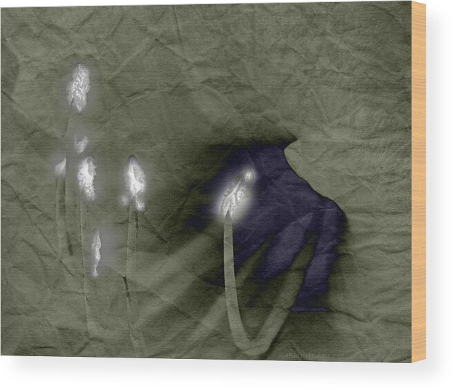 Flower Wood Print featuring the photograph Crumpled Fairy Lights Lily by Kathy Barney