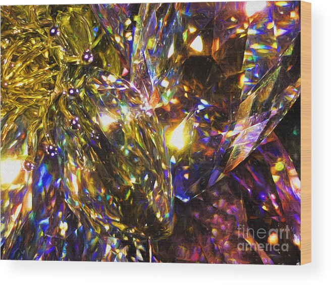 Crystal Abstract Wood Print featuring the digital art Crystal Abstract by Kasia Bitner