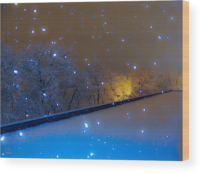 Snow Wood Print featuring the photograph Crystal Falls by Glenn Feron