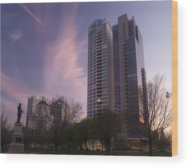 Downtown Milwaukee Wood Print featuring the photograph Cudahy Towers by Peter Skiba