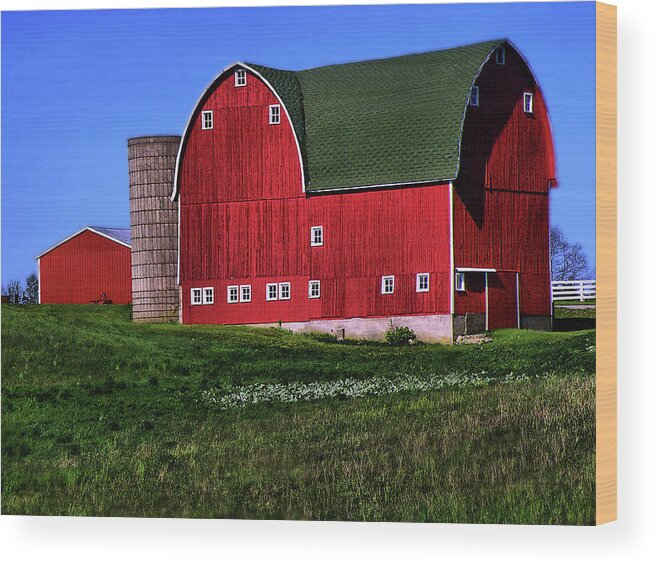 Red Wood Print featuring the photograph Dairy Barn by Scott Hovind