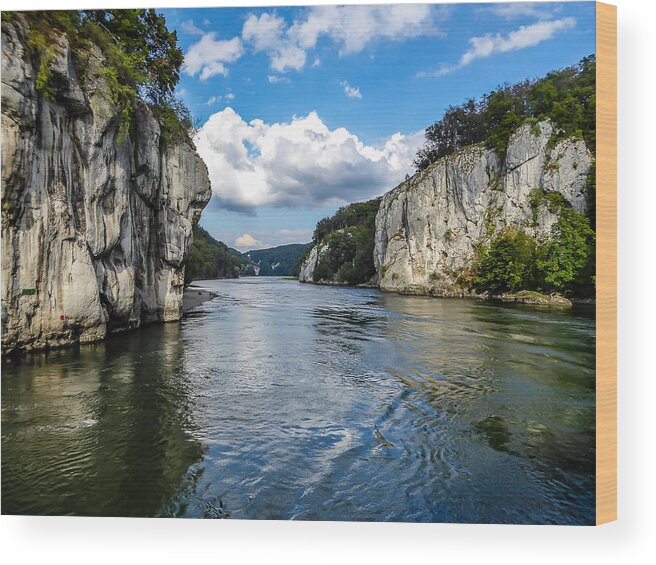Danube Wood Print featuring the photograph Danube Gorge by Pamela Newcomb
