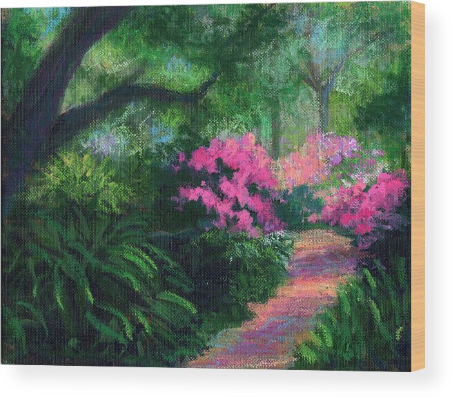 Landscape Wood Print featuring the painting Dappled Light by Diane Martens