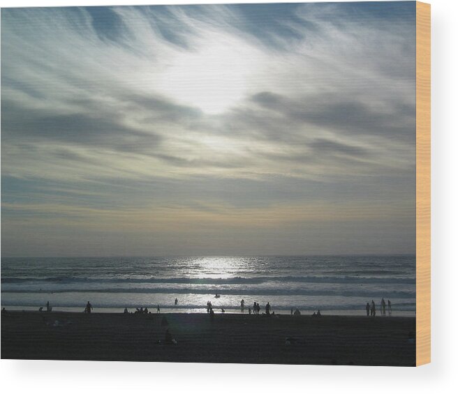 Beach Wood Print featuring the photograph Day at the Beach by Jeff Floyd CA