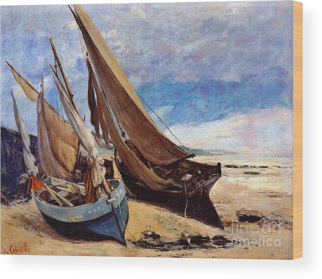 Deauville Beach 1866 Wood Print featuring the photograph Deauville Beach 1866 by Padre Art