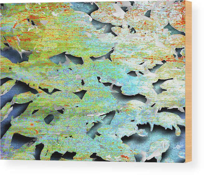 Abstract Wood Print featuring the mixed media Deep by Tony Rubino