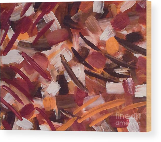 Abstract Red Wood Print featuring the painting Deliberation by Jilian Cramb - AMothersFineArt