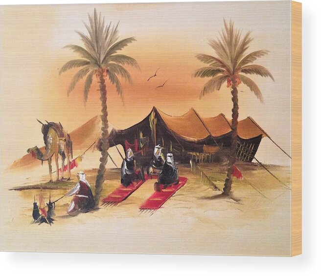  Wood Print featuring the painting Desert Delights by Al Felki