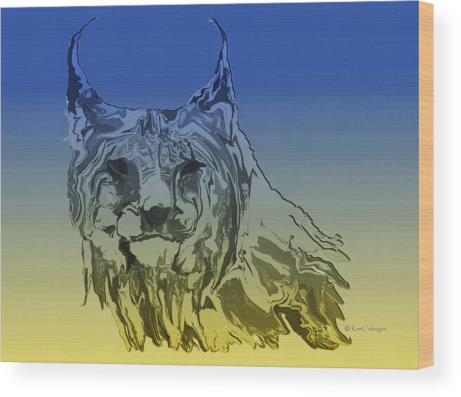 Lynx Wood Print featuring the digital art Montana Lynx 2 by Kae Cheatham