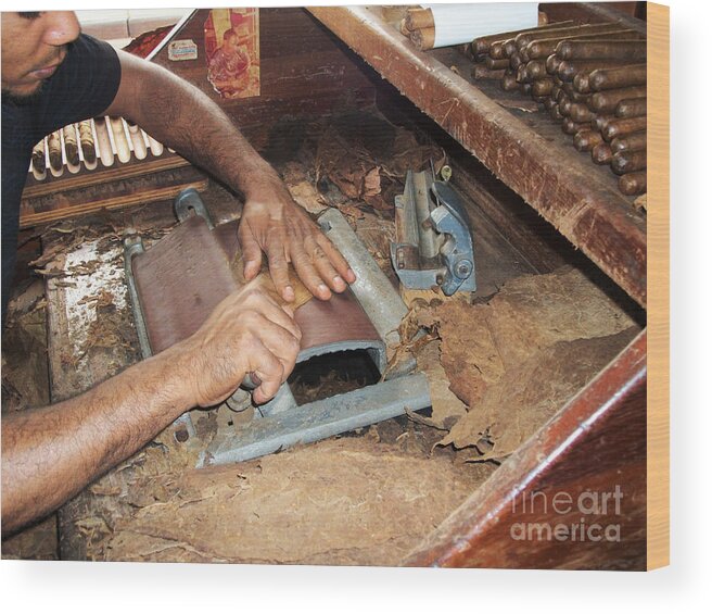 Dominican Republic Wood Print featuring the photograph Dominican Cigars Made by Hand by Heather Kirk