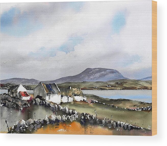  Wood Print featuring the painting Donegal... Towards Muckish Mountain by Val Byrne