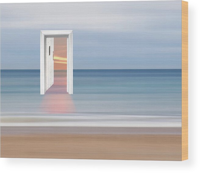 Surreal Seascape Wood Print featuring the photograph Doorway to the Future by Gill Billington