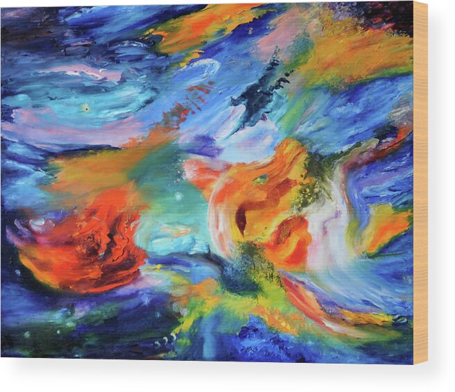Impressionist Wood Print featuring the painting Dragon's Head Nebula by Terry R MacDonald