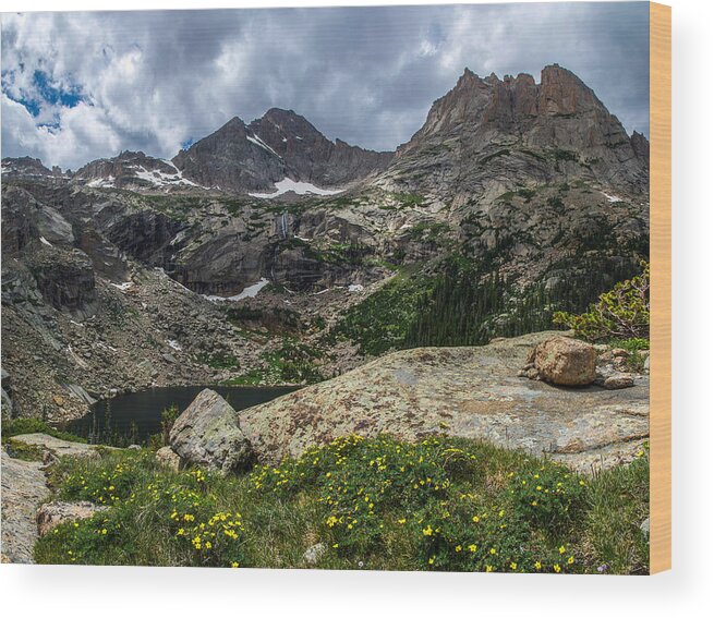 Black Lake Wood Print featuring the photograph Dramatic Black Lake by Aaron Spong