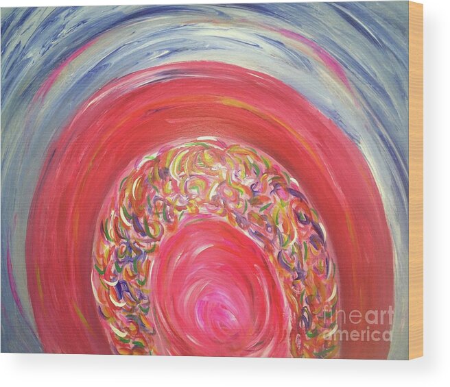 This Is An Acrylic Painting On Canvas. Wood Print featuring the painting Dreaming in Color by Sarahleah Hankes