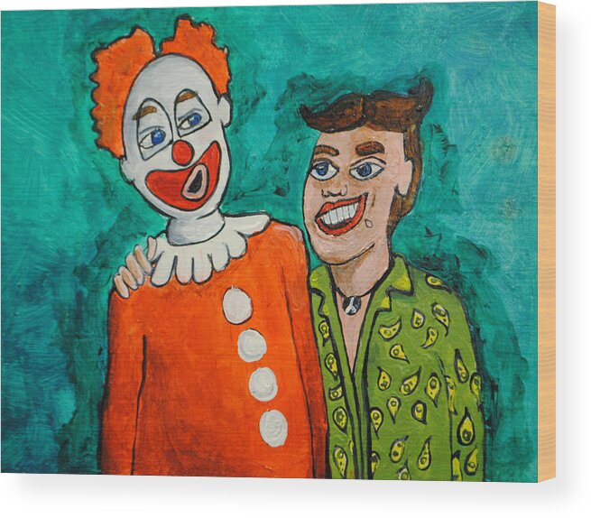 Best Friends Wood Print featuring the painting Drunken Pals by Patricia Arroyo