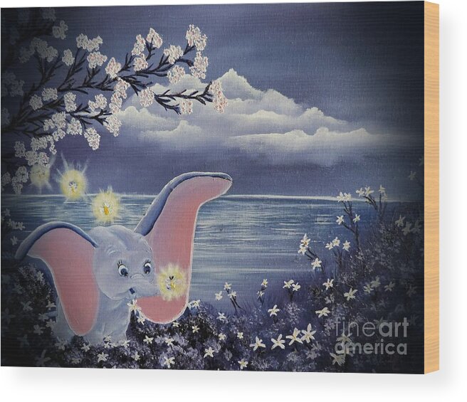 Mauves Wood Print featuring the painting Dumbo by Dianna Lewis