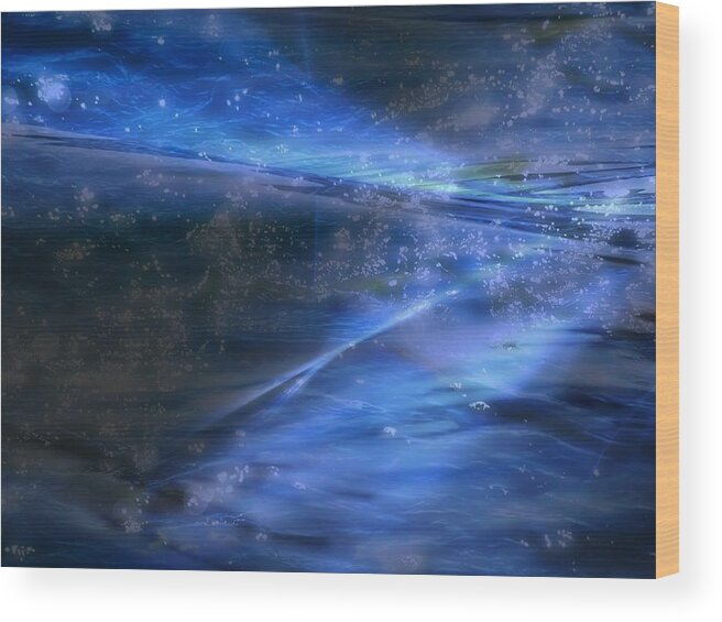 Abstract Wood Print featuring the photograph Dusk and Planets by Deborah Kunesh