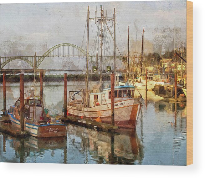 Nautical Art Wood Print featuring the photograph Early Light On Yaquina Bay by Thom Zehrfeld
