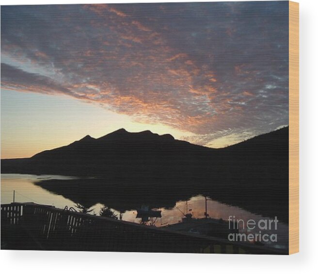 Early Wood Print featuring the photograph Early Morning Red Sky by Barbara A Griffin