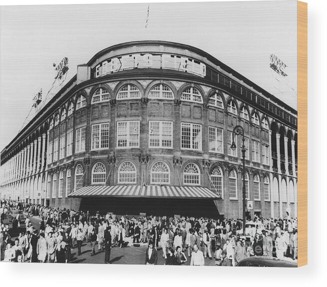 Historic Wood Print featuring the photograph Ebbets Field, Brooklyn, Nyc by Photo Researchers