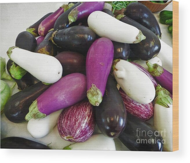 Eggplant Wood Print featuring the photograph Eggplant Varieties by Dee Flouton