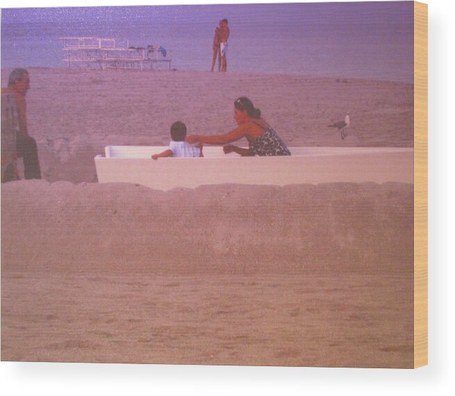 Beach Wood Print featuring the photograph El Amor de la Playa Sur by Lauren Serene