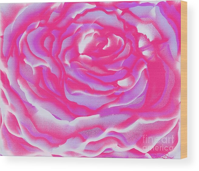 Rose Wood Print featuring the painting Electric Lady by Roxy Riou