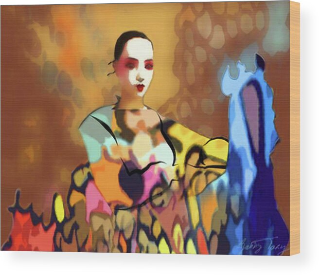 Woman Wood Print featuring the painting Empress by Gabby Tary