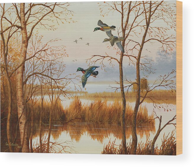 Guy Crittenden Waterfowl Wood Print featuring the photograph Empty Blind by Guy Crittenden