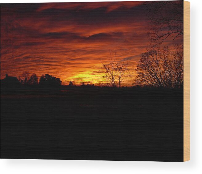 Landscape Wood Print featuring the photograph End Of Day by Traci Goebel