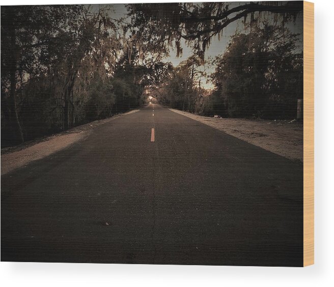Trees Wood Print featuring the photograph End of the Road by Jerry Connally