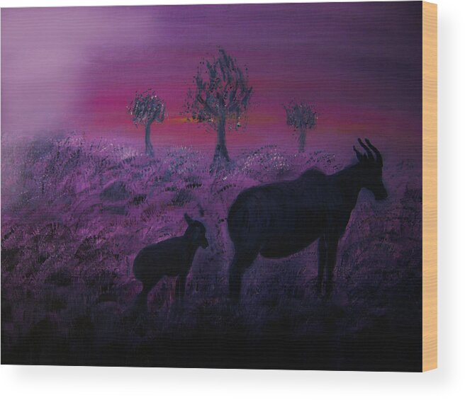 Original Oil Painting Wood Print featuring the painting Endangered Life by Walpurgis Muse