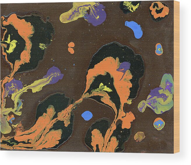 Abstract Wood Print featuring the painting Eroded and Corroded by Matthew Mezo
