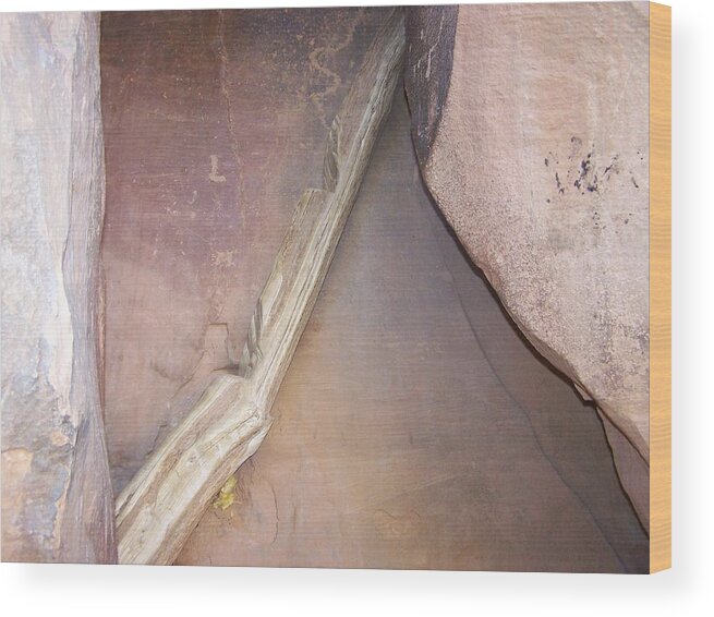 Moab Wood Print featuring the photograph Escape ladder by Pamela Walrath