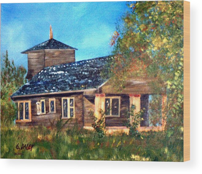 Old Houses & Buildings Prints Wood Print featuring the painting Faded Glory by Gail Daley